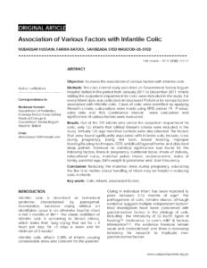 Association of Various Factors with Infantile Colic_3