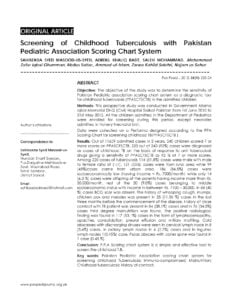 Screening of Childhood Tuberculosis with Pakistan